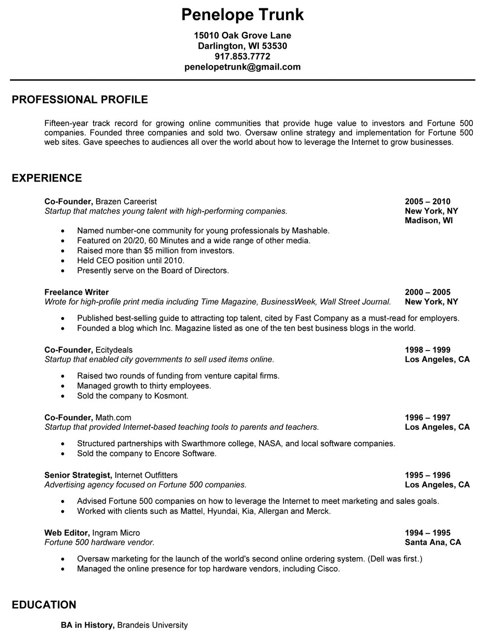 How to write a good application it resume